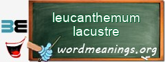 WordMeaning blackboard for leucanthemum lacustre
